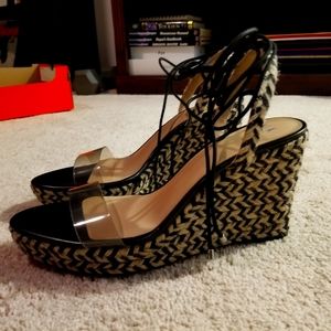 Wedges with ankle ties